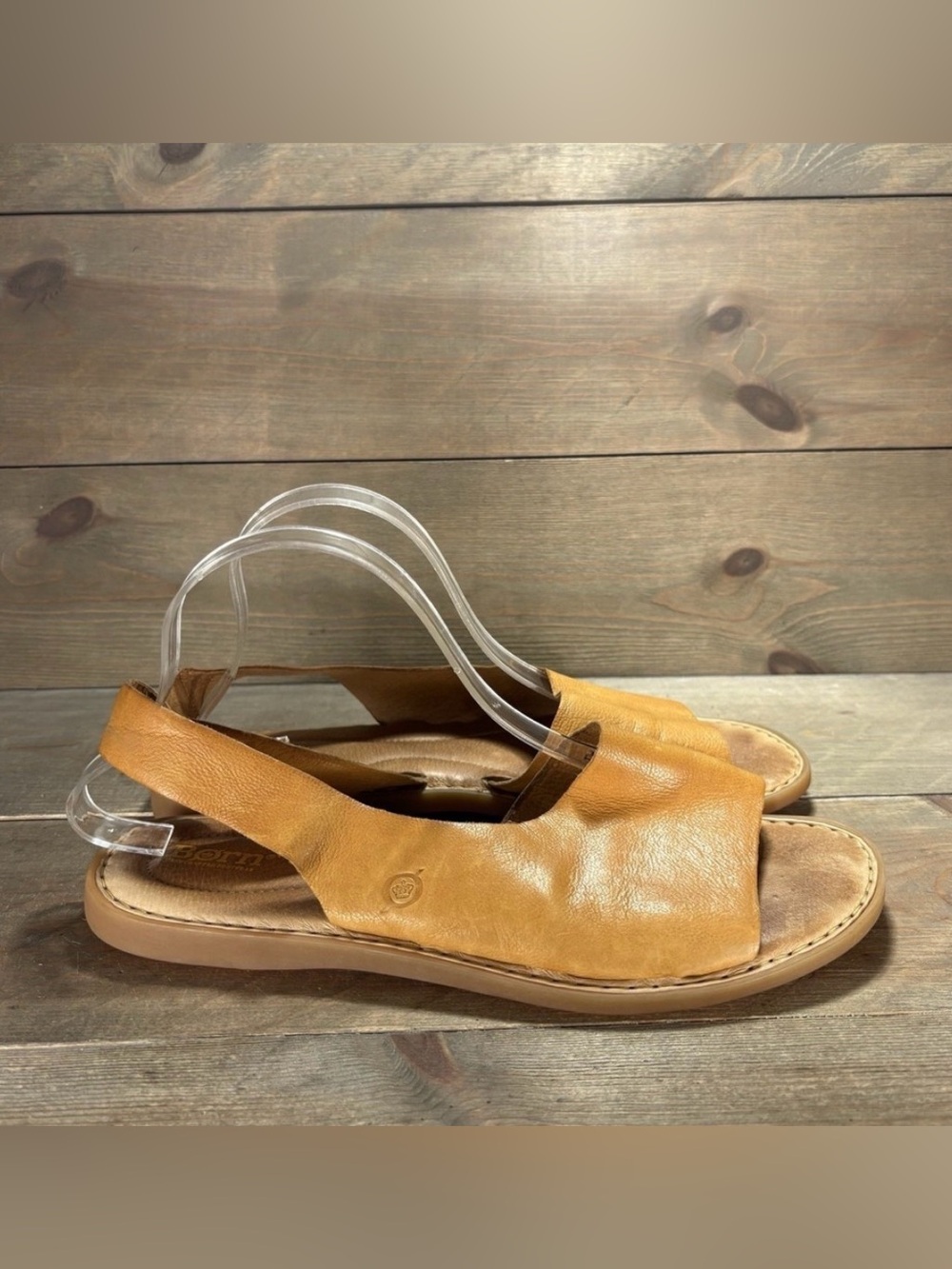 Born Tan Leather Inlet Slingback Slide Sandals orca yellow tan - Picture 3 of 9